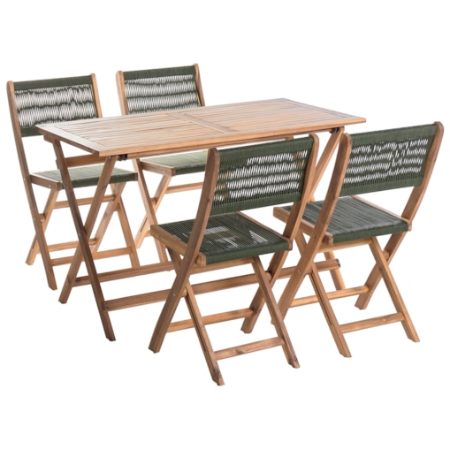 Zestaw ogrodowy dla 4 osób PROSSEDI Drewno akacjowe Zielony