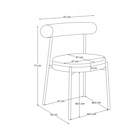 ZESTAW 2 SZTUK Krzesła VELO Biało-Czarne TEDDY Tapicerowane Nowoczesne