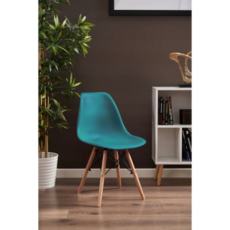 Krzesło skandynawskie plastikowe EVA morskie