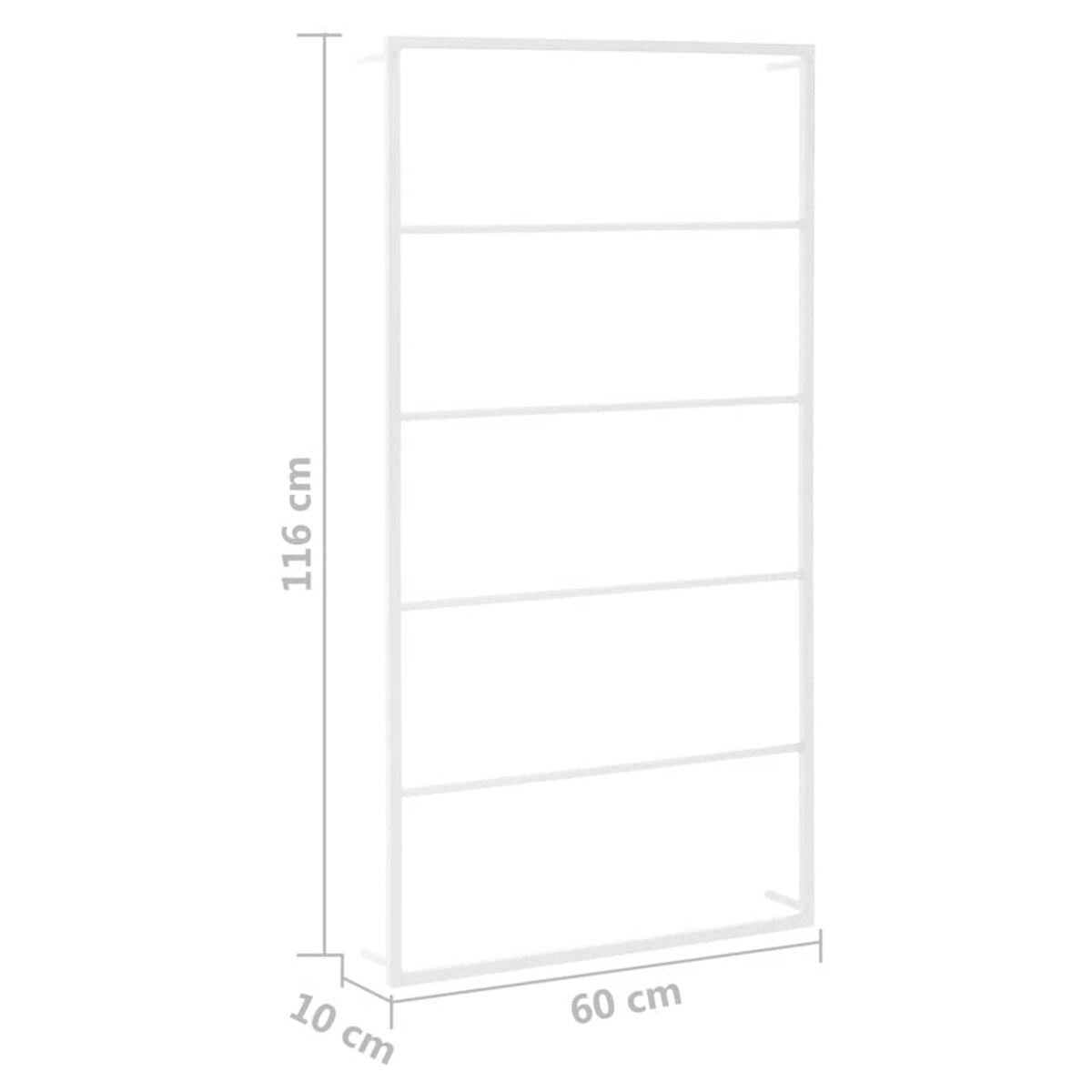 vidaXL Wieszak na ręczniki biały 60x10x116 cm stalowy