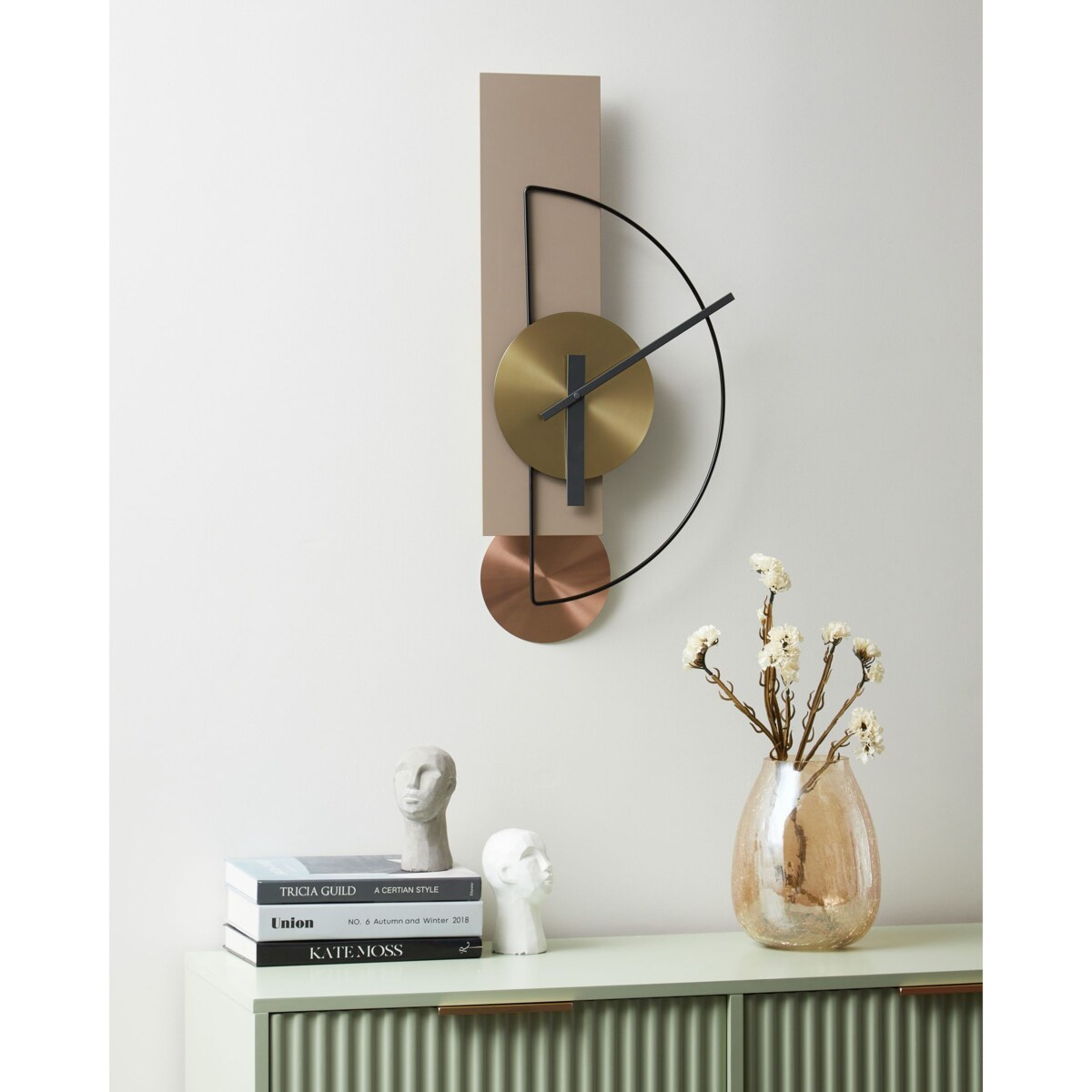 Zegar ścienny CEVINS Stal Beżowy