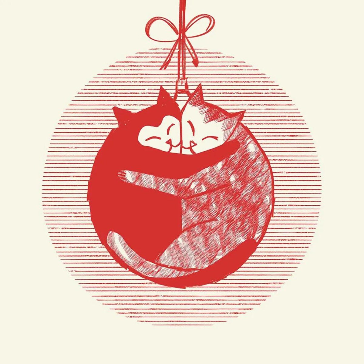 Poduszka świąteczna na krzesło - merry kittens