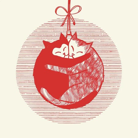 Poduszka świąteczna na krzesło - merry kittens