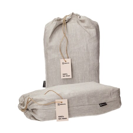 Komplet pościeli lnianej Linen 200x200cm natural, 200 x 200 cm / 2 x 50 x 60 cm