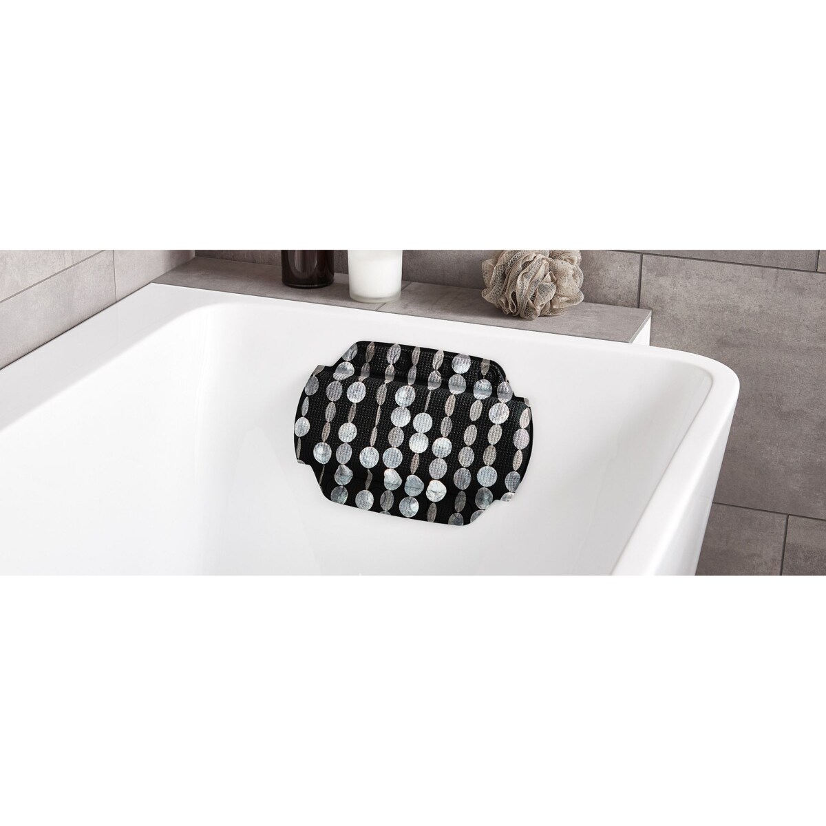 Kleine Wolke Perla Poduszka/zagłówek do wanny 32x22 cm PVC czarny