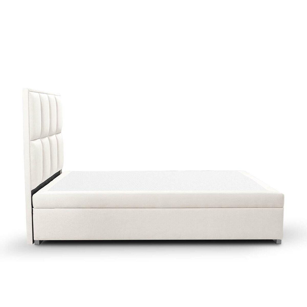 Łóżko tapicerowane ARCHIE 160x200 z pojemnikiem, Kremowy, tkanina Megan 351