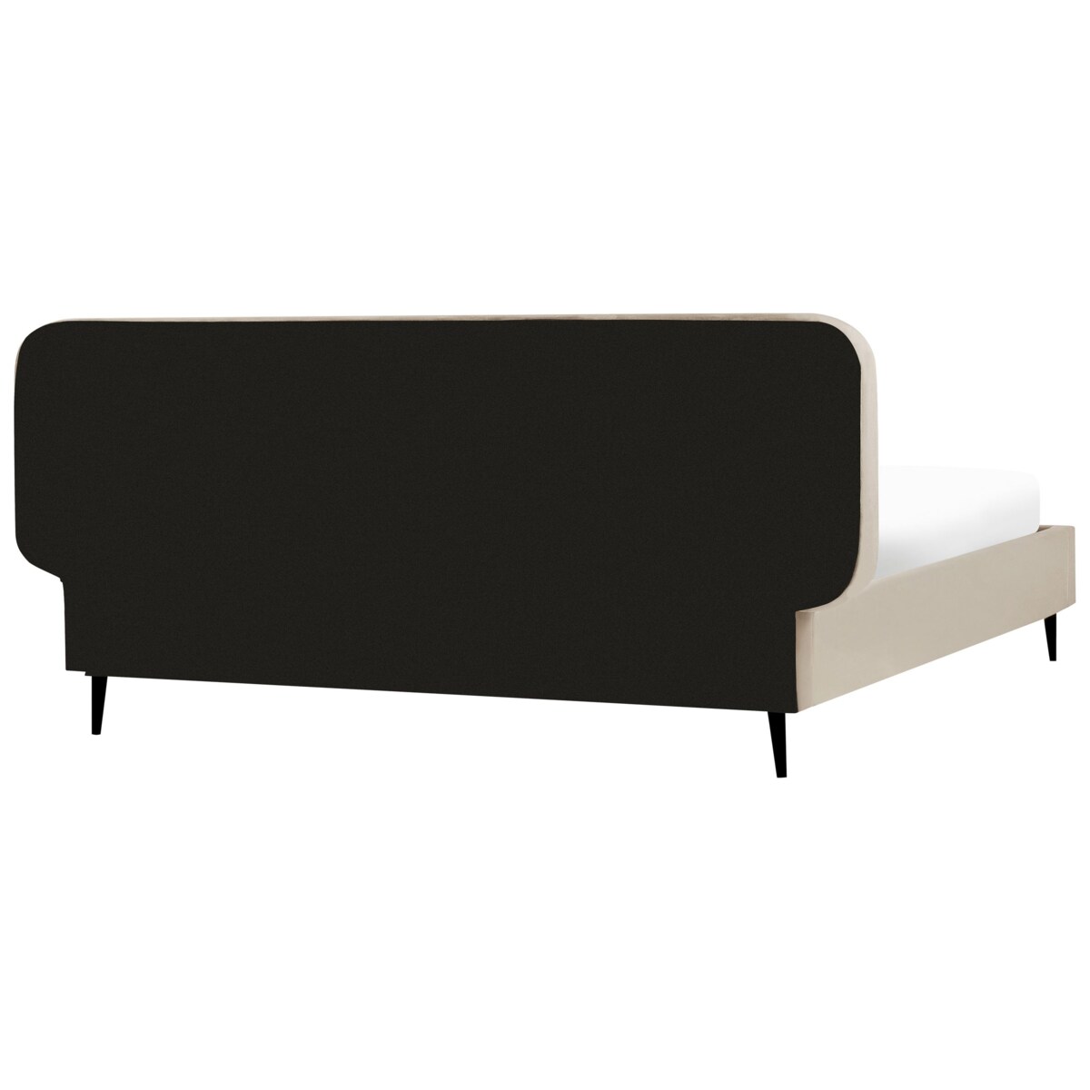 Łóżko welurowe 180 x 200 cm beżowoszare BRIN