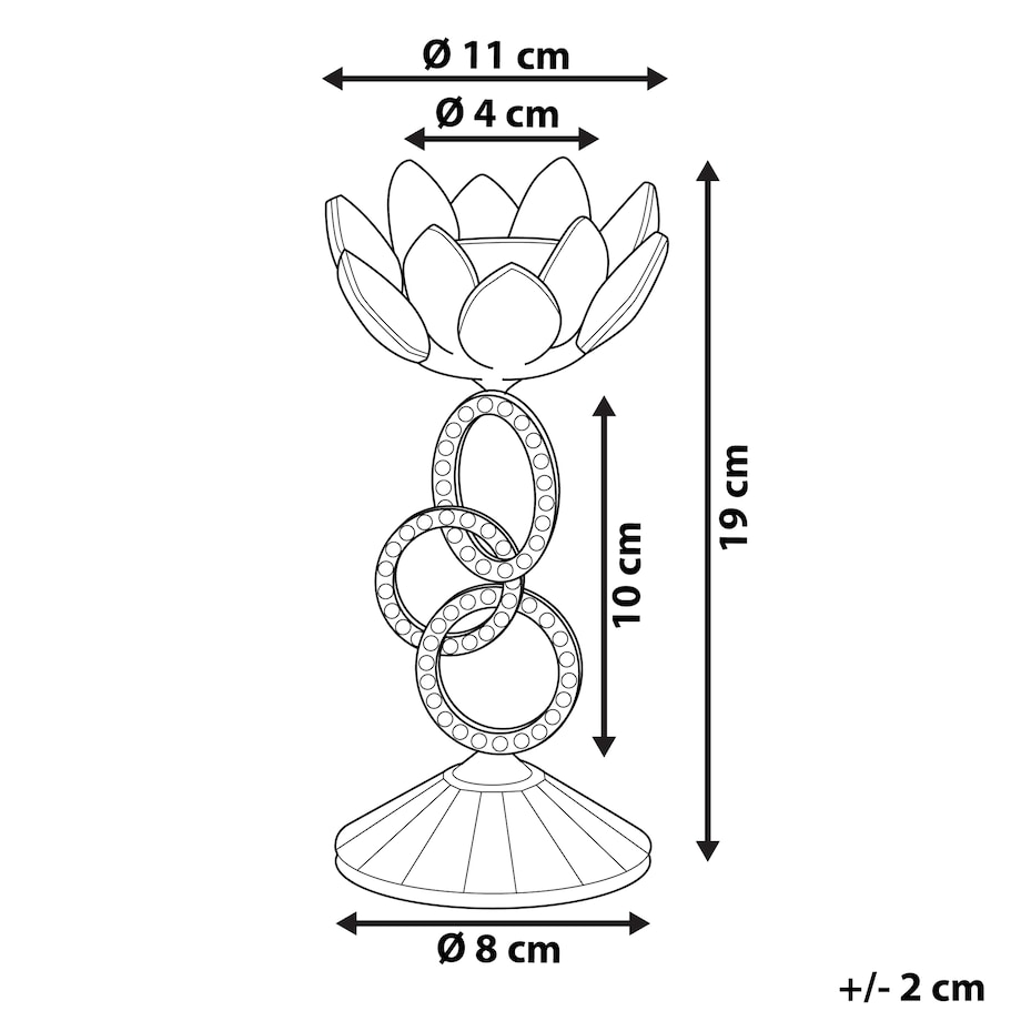 Świecznik OVIEDO Szkło 19 cm Srebrny