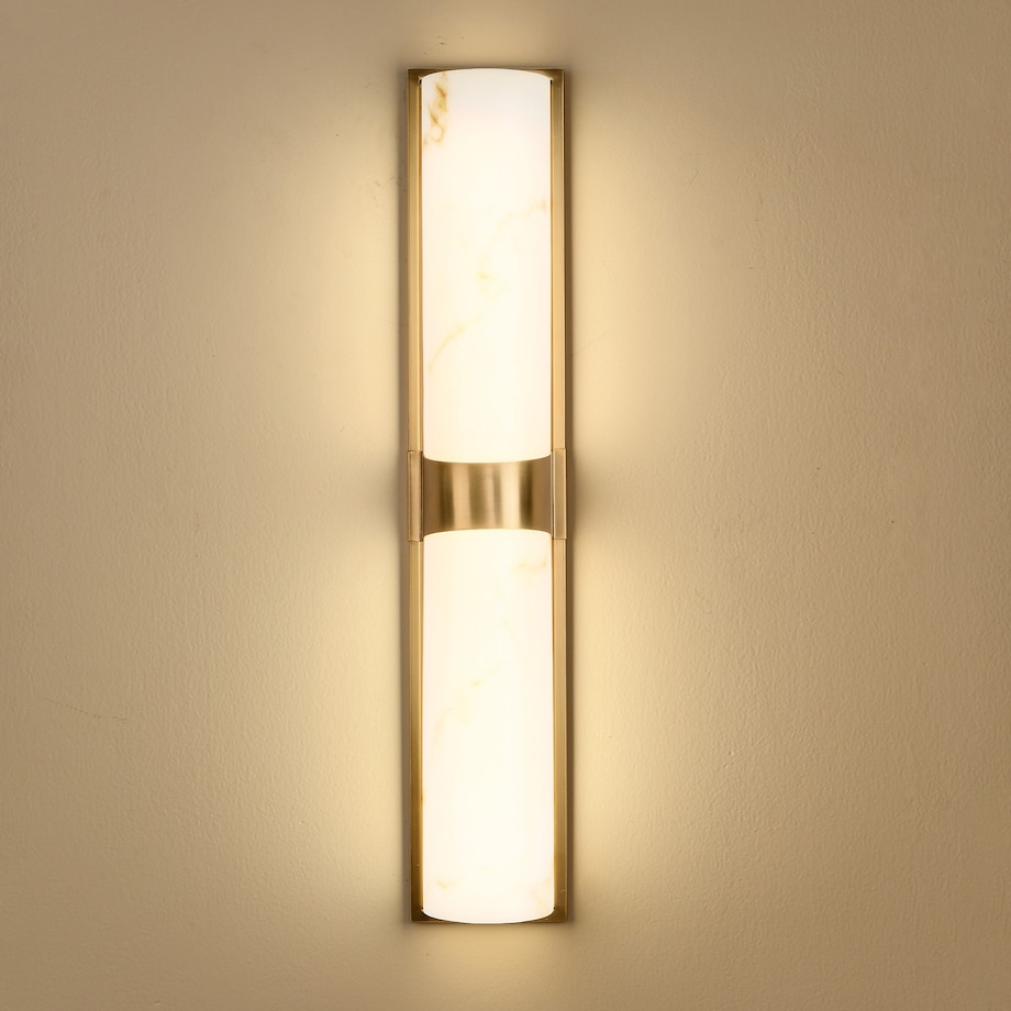 Lampa ścienna MURO LED biały marmur 66 cm