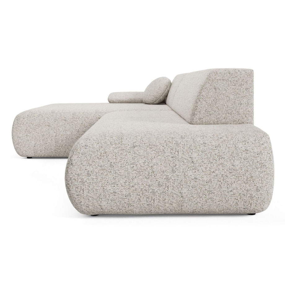 Narożnik rozkładany PENTI z pojemnikiem na pościel, lewy, beżowy