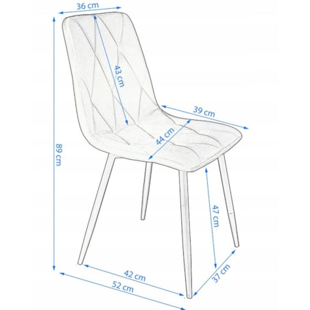 Krzesło PIADO czarne (zestaw nogi + śruby)