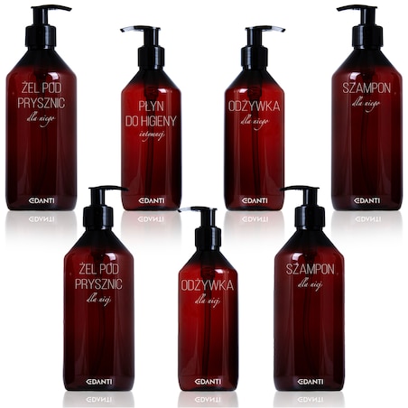 7X Dozownik Z Pompką Butelka Do Szamponu Żelu Pod Prysznic Zestaw Dla Pary Do Łazienki