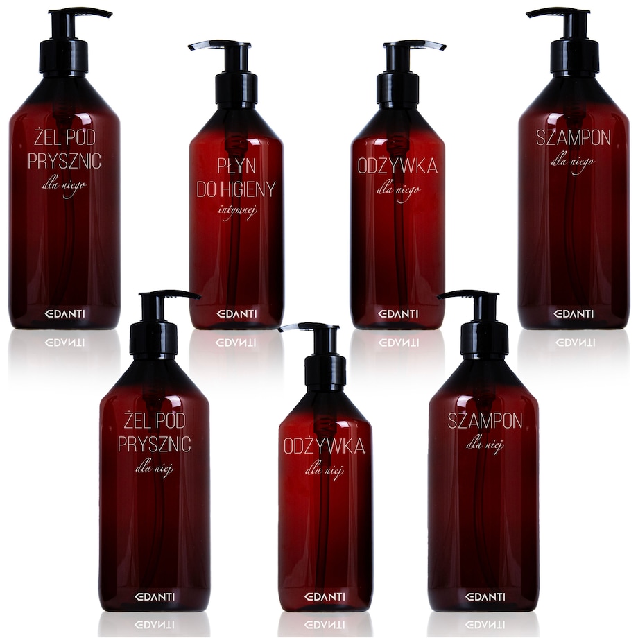 7X Dozownik Z Pompką Butelka Do Szamponu Żelu Pod Prysznic Zestaw Dla Pary Do Łazienki