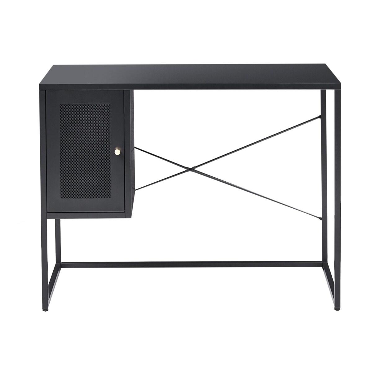 Biurko HARJO Czarny 100 cm 50 cm ze schowkiem