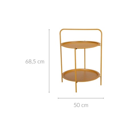 Stolik kawowy z uchwytem, 2 poziomy, Ø 50 cm