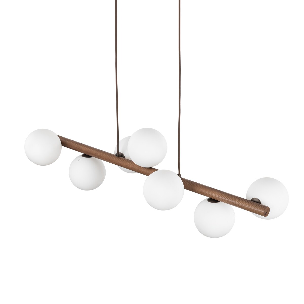 Lampa wisząca TK Lighting ESTERA WOOD Orzech 7xG9 biała, regulowana wysokość, nowoczesna nad stół i wyspę