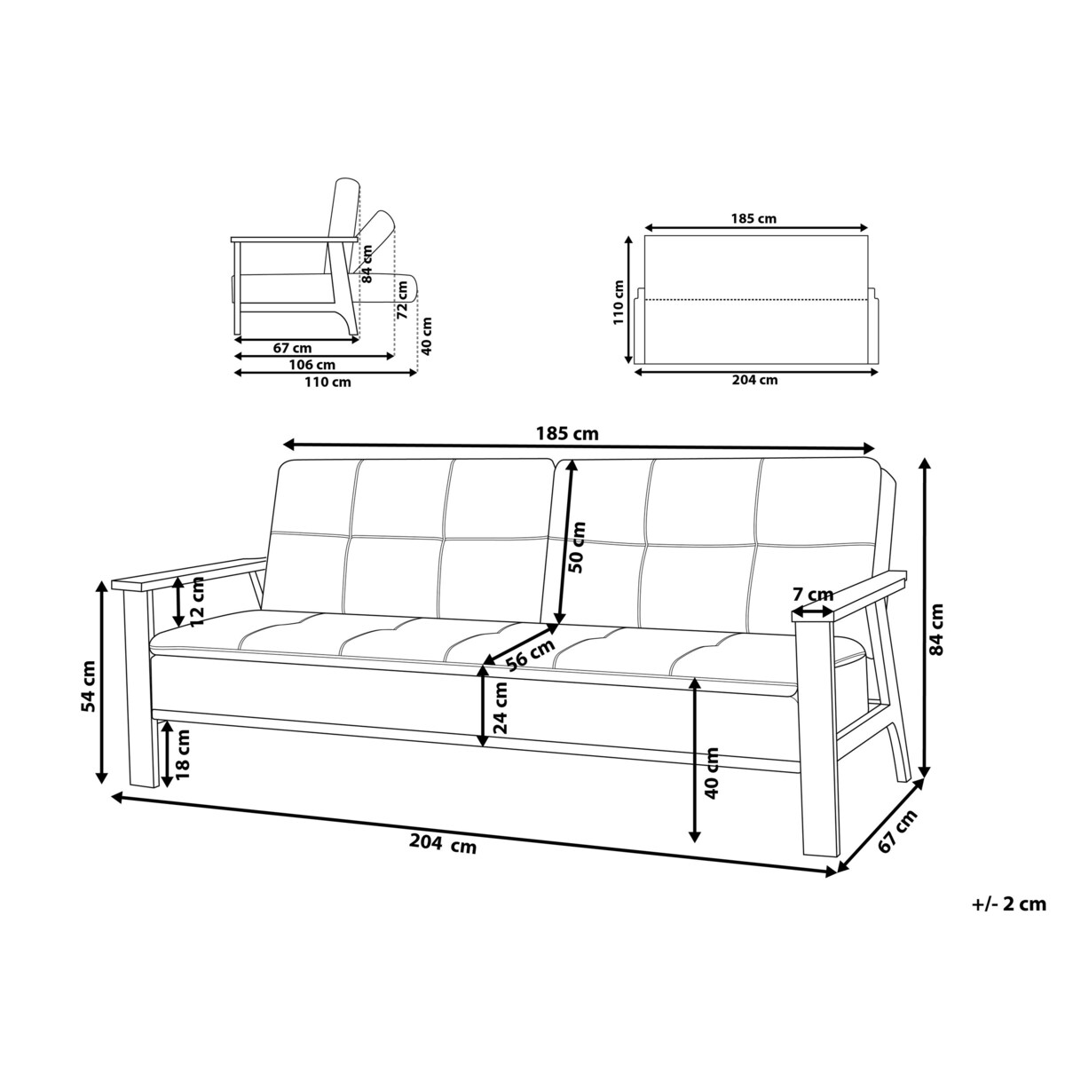 Sofa rozkładana TJORN Ciemnoszary