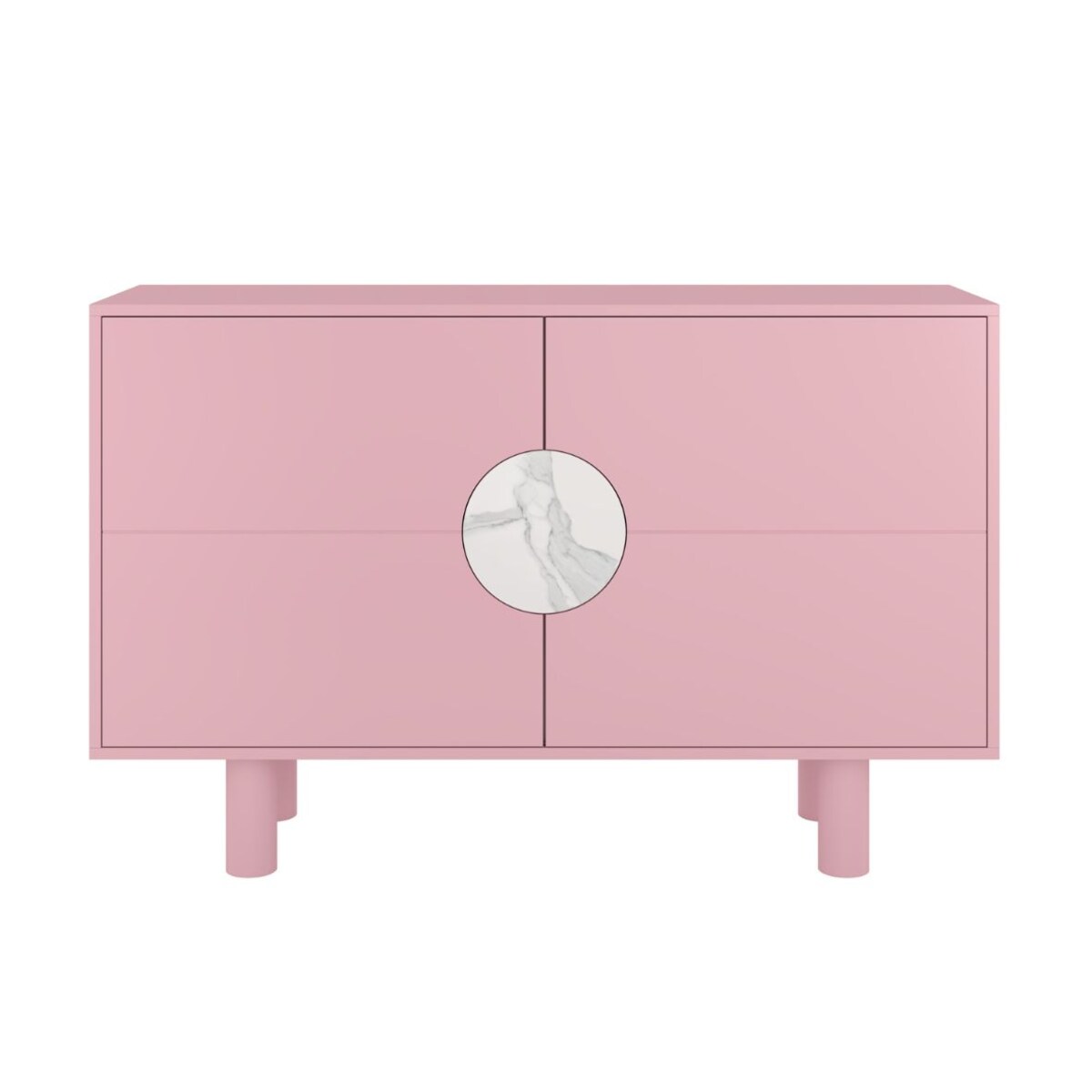 Nowoczesna komoda z marmurem Dancan ZOE 2D / kolor pudrowy róż / szer. 140 cm