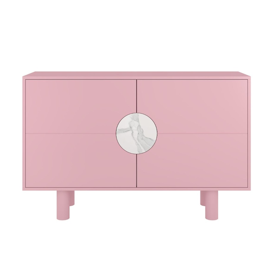 Nowoczesna komoda z marmurem Dancan ZOE 2D / kolor pudrowy róż / szer. 140 cm