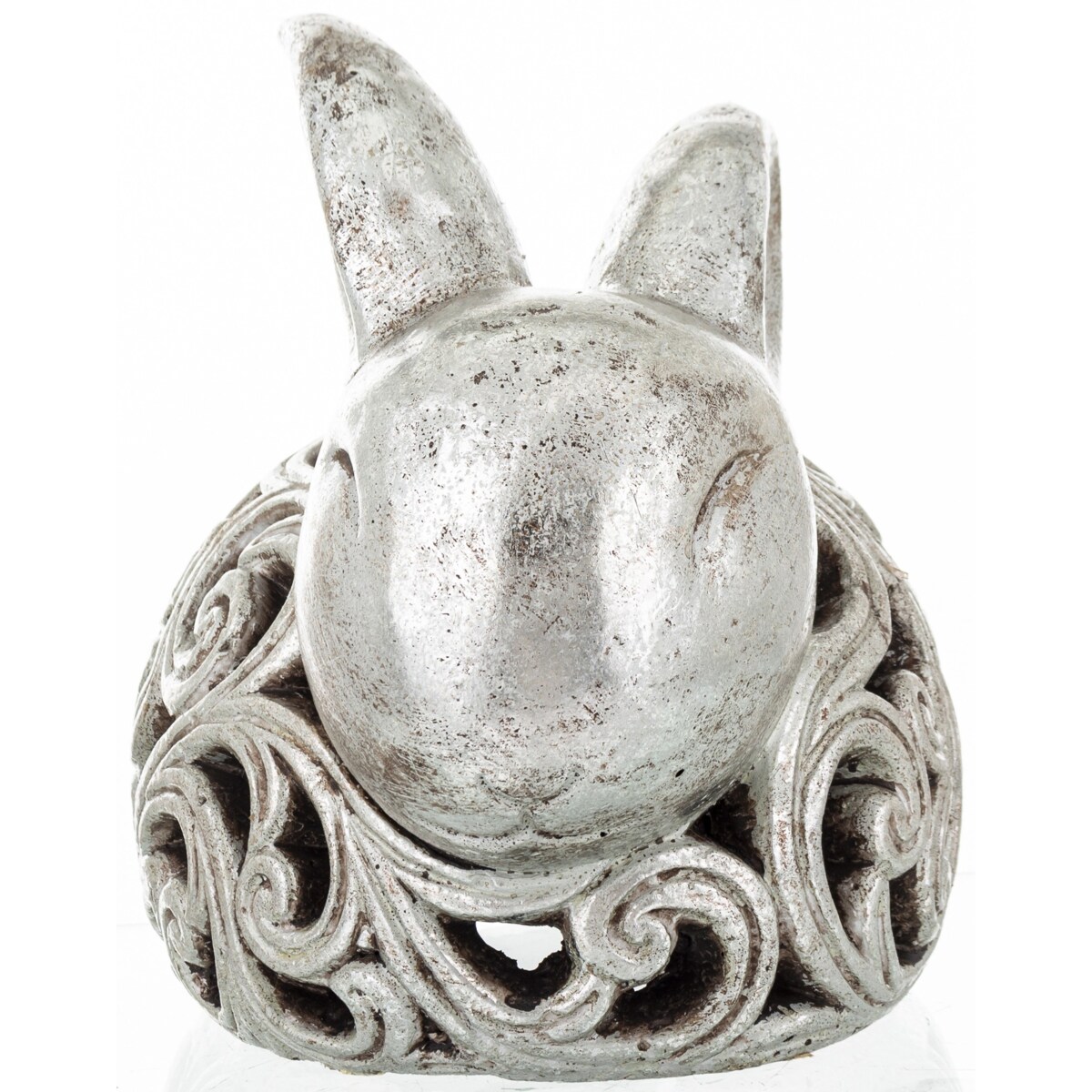 Dekoracja - królik ażurowy 21x17x25 cm SREBRNY