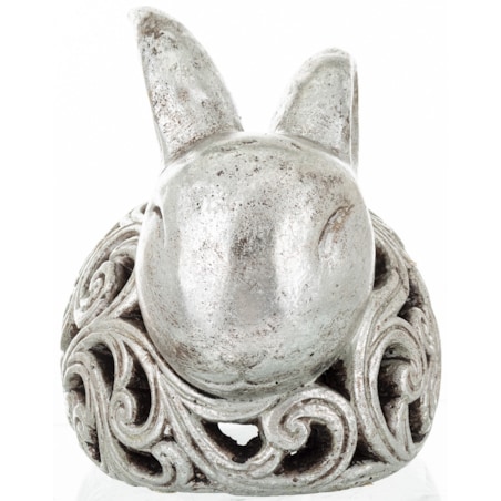 Dekoracja - królik ażurowy 21x17x25 cm SREBRNY