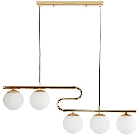 Lampa sufitowa wisząca złota białe kule APP1599-5CP