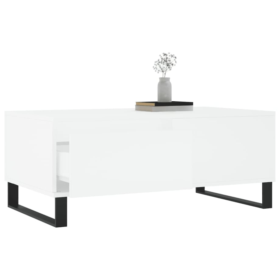 vidaXL Stolik kawowy, biały 90x50x36,5 cm, materiał drewnopochodny