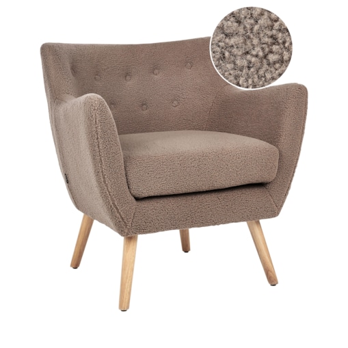 Fotel DRAMMEN Boucle Brązowy