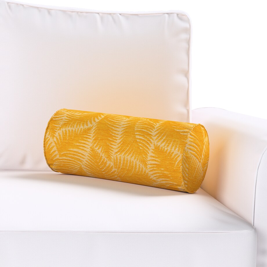 Poduszka wałek prosty, miodowe liście paproci na beżowym tle, Ø16 x 40 cm, Cosy Home