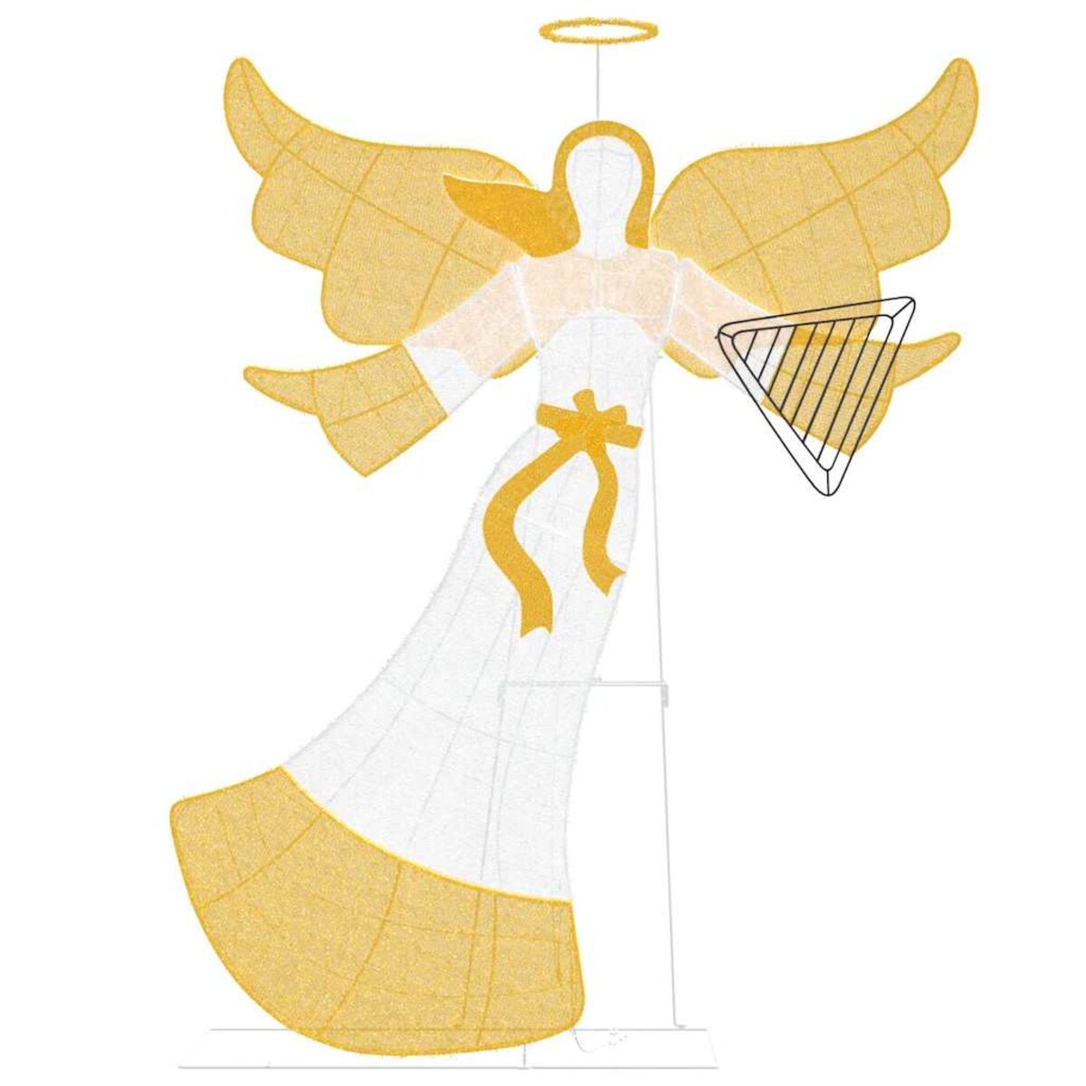 vidaXL Podświetlany kąt Ciepła biel 116 x 29 x 158.5 cm Poliester