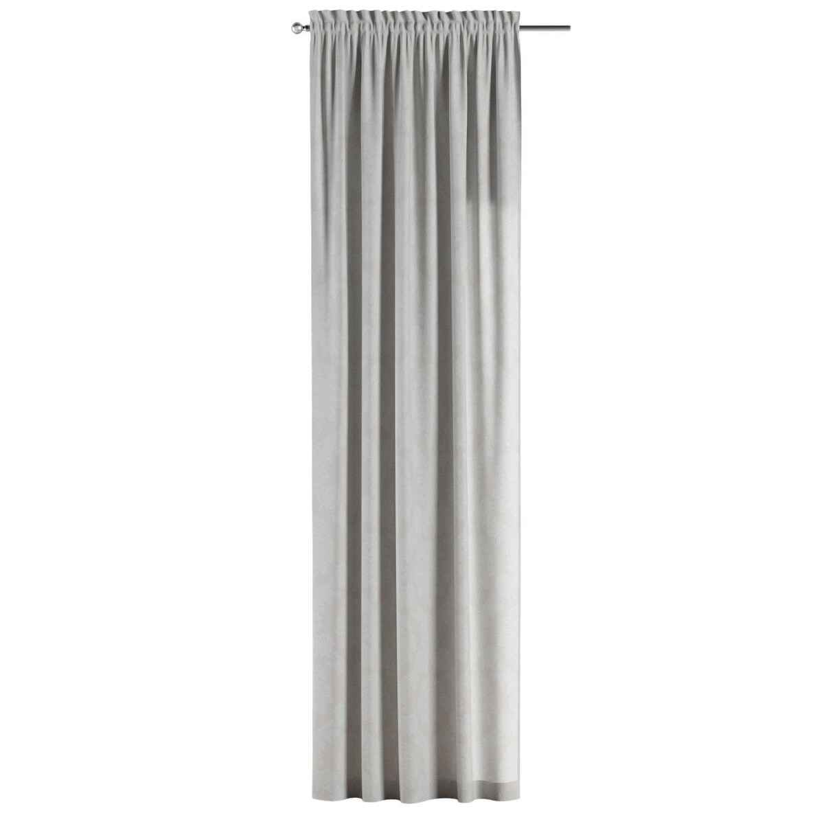 Zasłona na kanale z grzywką 1 szt. 130x260 liście akantu na jasno-popielatym tle