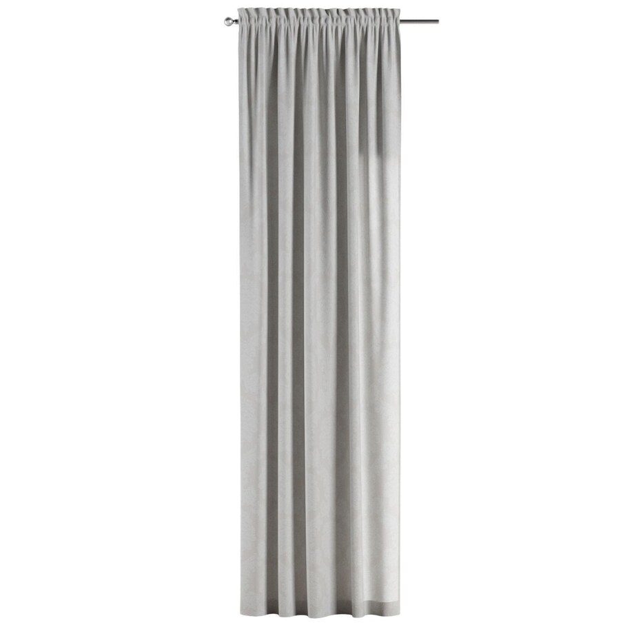 Zasłona na kanale z grzywką 1 szt. 130x260 liście akantu na jasno-popielatym tle