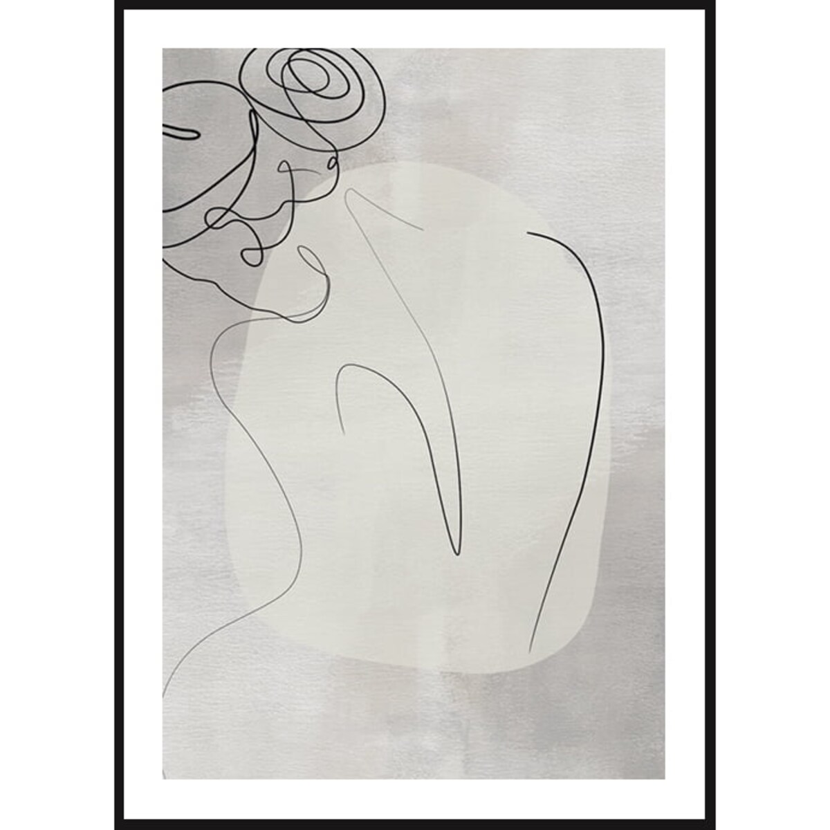 Poster Story, Plakat, Obraz - Kobieta Odwrócona Tyłem w Konturach wymiary 60 x 84 cm