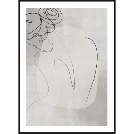Poster Story, Plakat, Obraz - Kobieta Odwrócona Tyłem w Konturach wymiary 60 x 84 cm