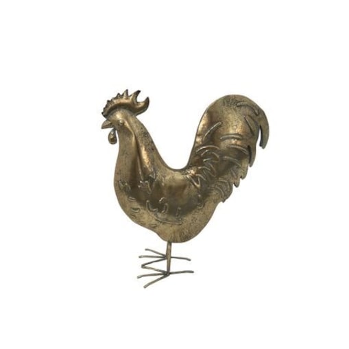 Dekoracja - kogut 42,5x34,5x13,5 cm METAL złoty