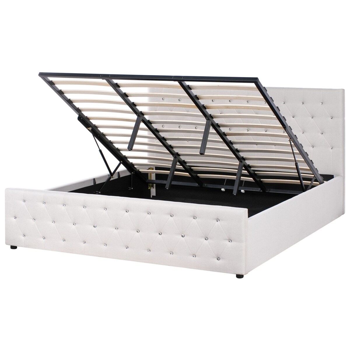 Łóżko z pojemnikiem AMIENS 180 x 200 cm Beżowy