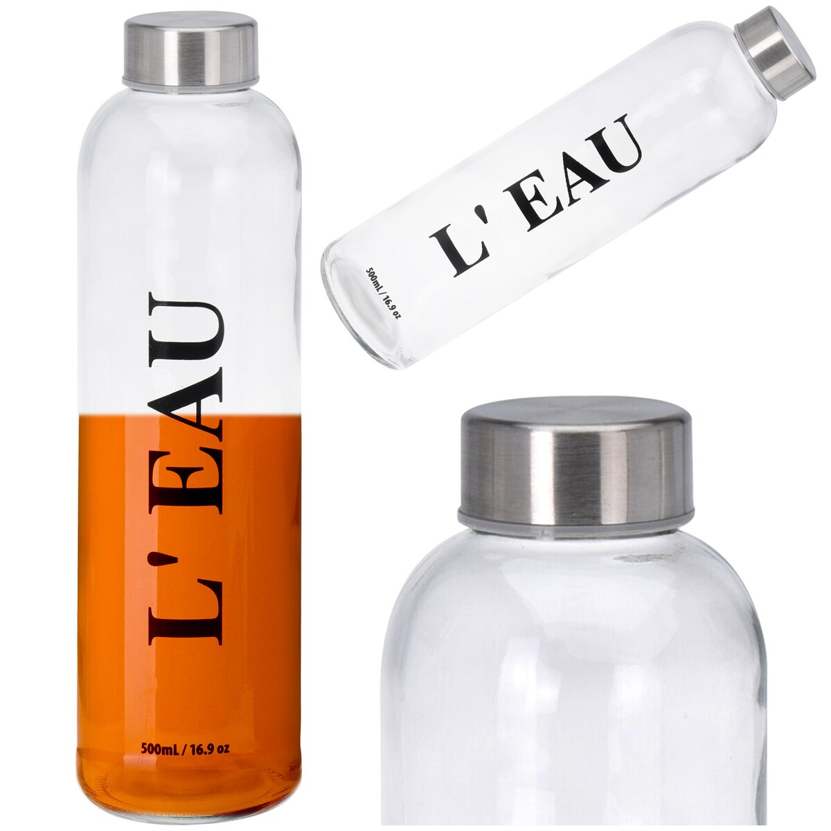 Szklana Butelka Na Wodę 750 Ml Napoje Sok Zakręcana Na Lato