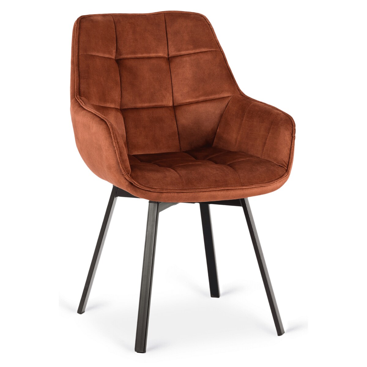 Krzesło Tapicerowane Obrotowe 360 Do Jadalni Kuchni Salonu Rude LUNA