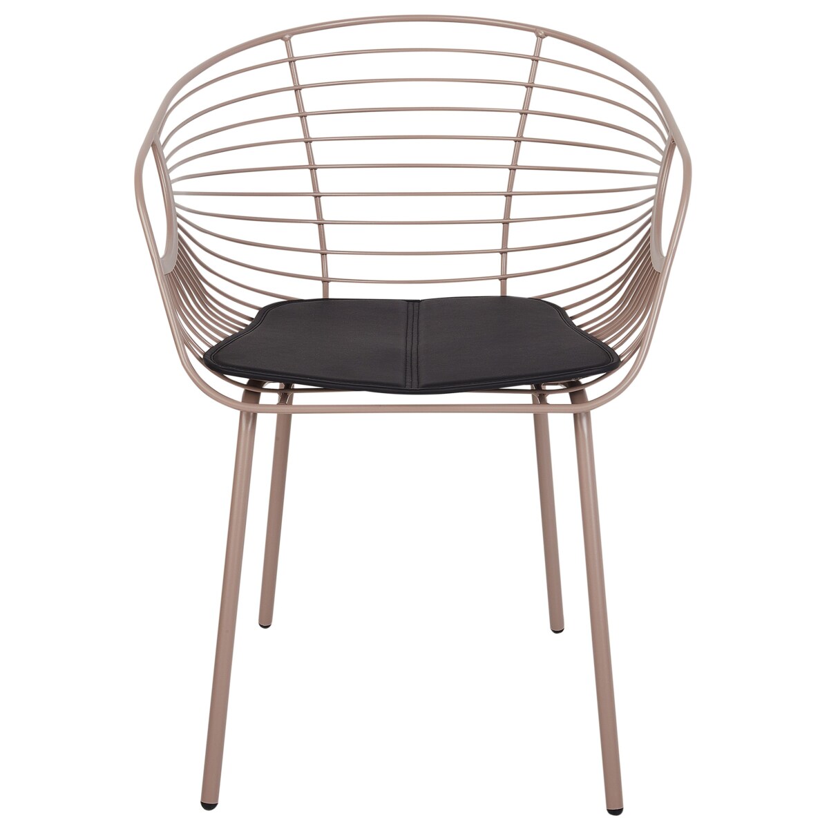 Zestaw 2 metalowych krzeseł do jadalni beżowy HOBACK