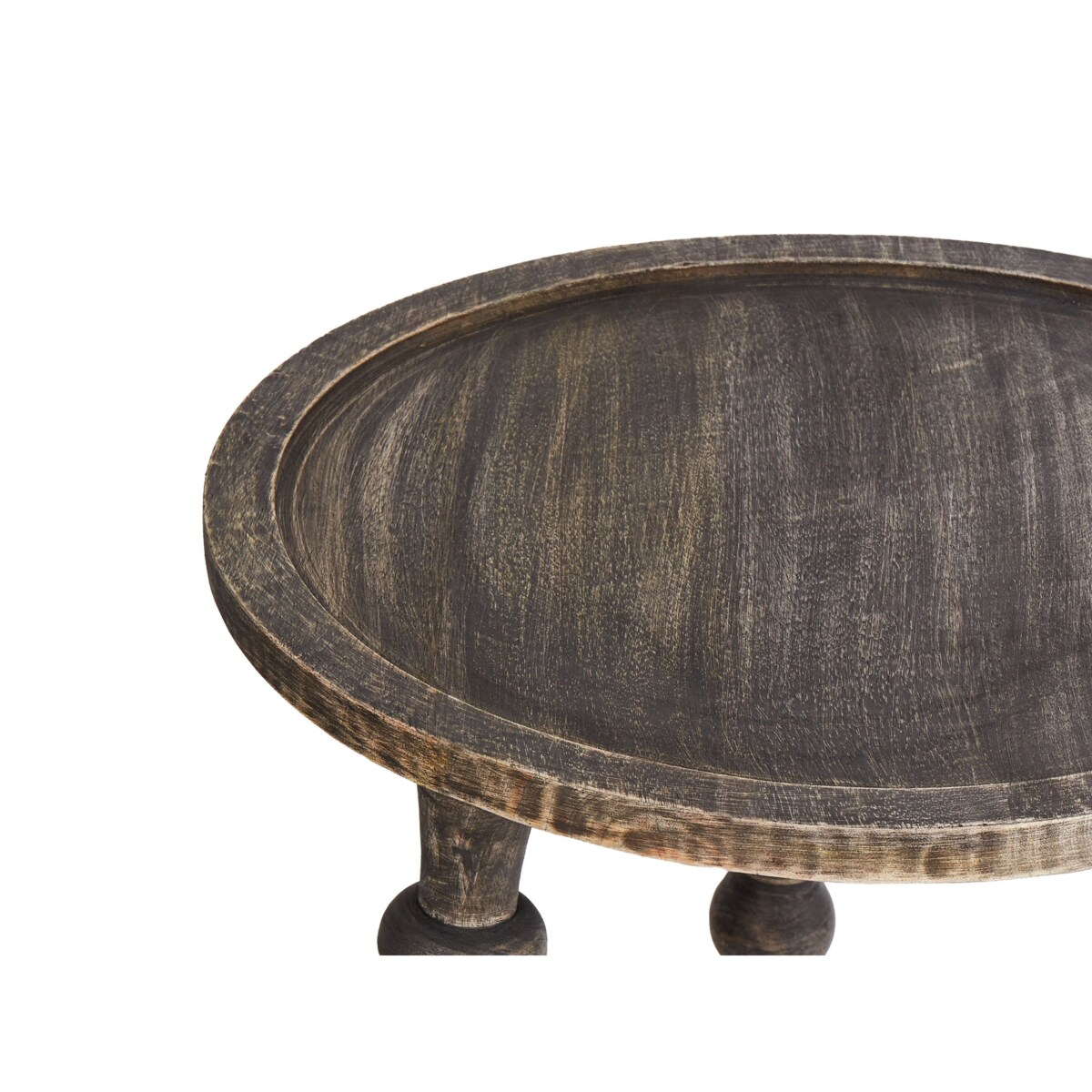 Zestaw 2 stolików pomocniczych z drewna mango ciemne MARNOO