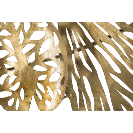 Dekoracja ścienna Iris Verticale, kolor złoty, żelazo, 115 x 64 cm, styl glamour, do salonu i przedpokoju, Mauro Ferretti