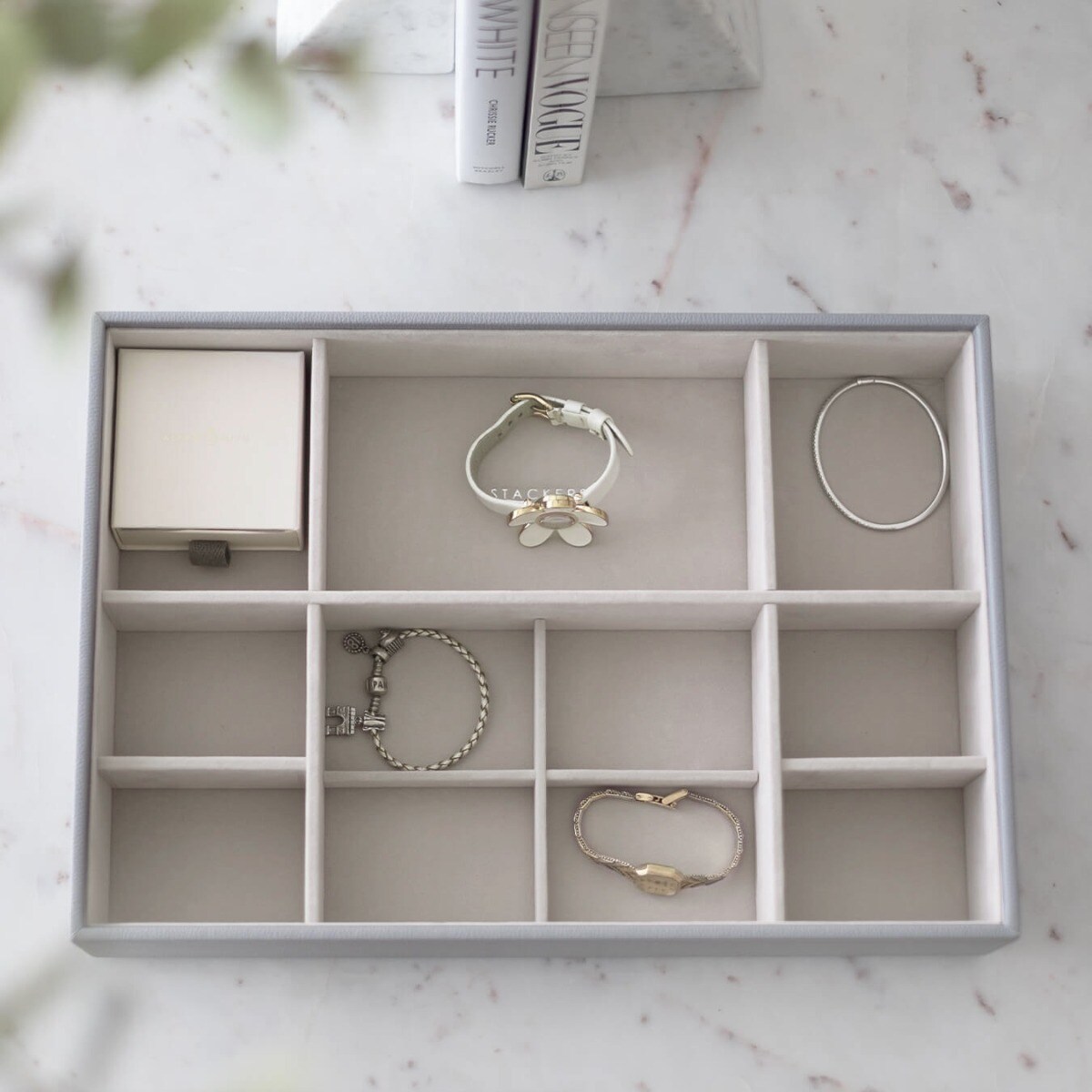 Szkatułka na biżuterię Stackers 11 komorowa supersize kamienna szarość