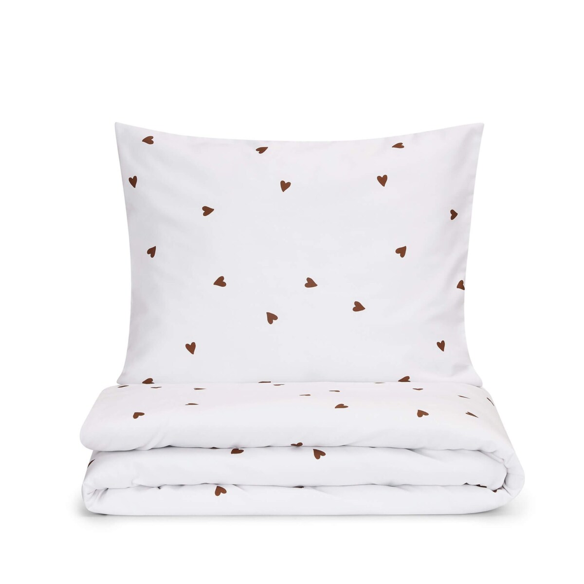 Pościel Czekoladowe serduszka 160/200 + 2 x 50/60 cm