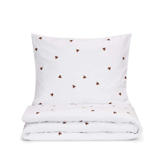 Pościel Czekoladowe serduszka 160/200 + 2 x 50/60 cm
