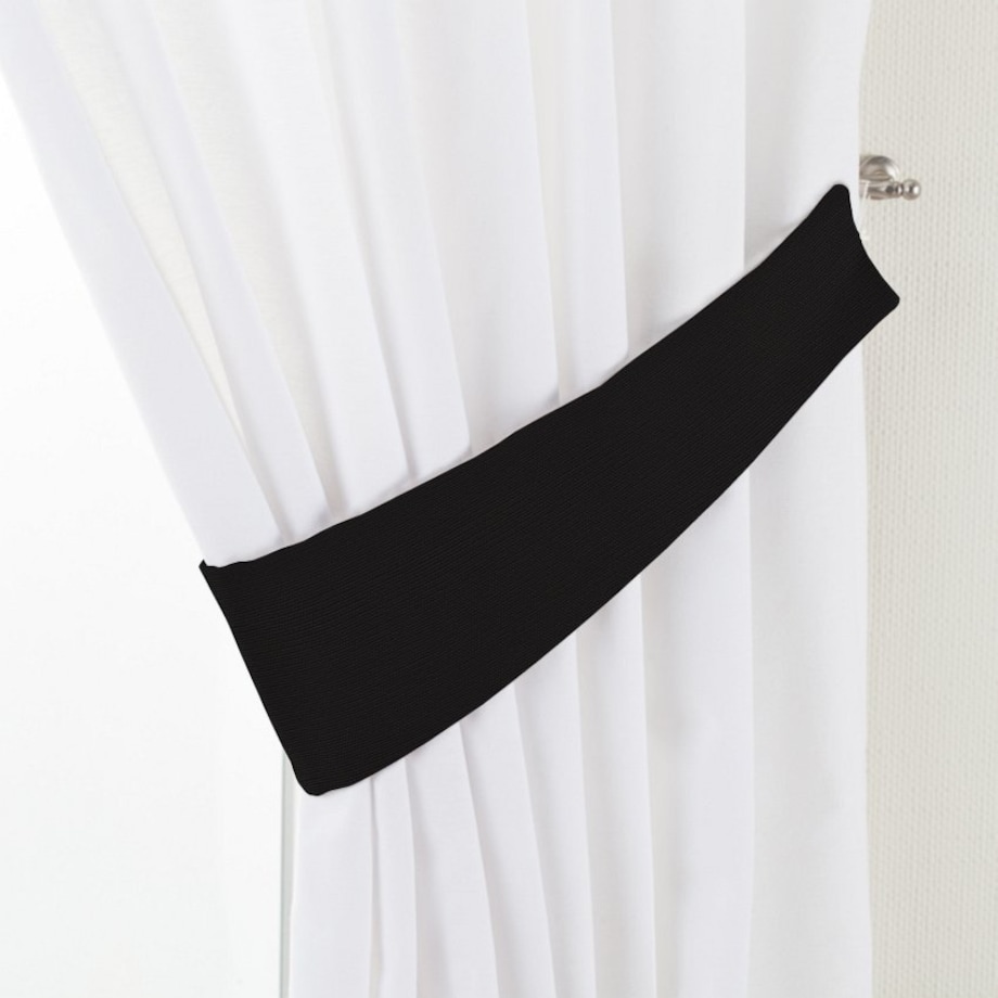 Podwiązka Victoria, black (czarny), 12 x 70 cm, Cotton Panama
