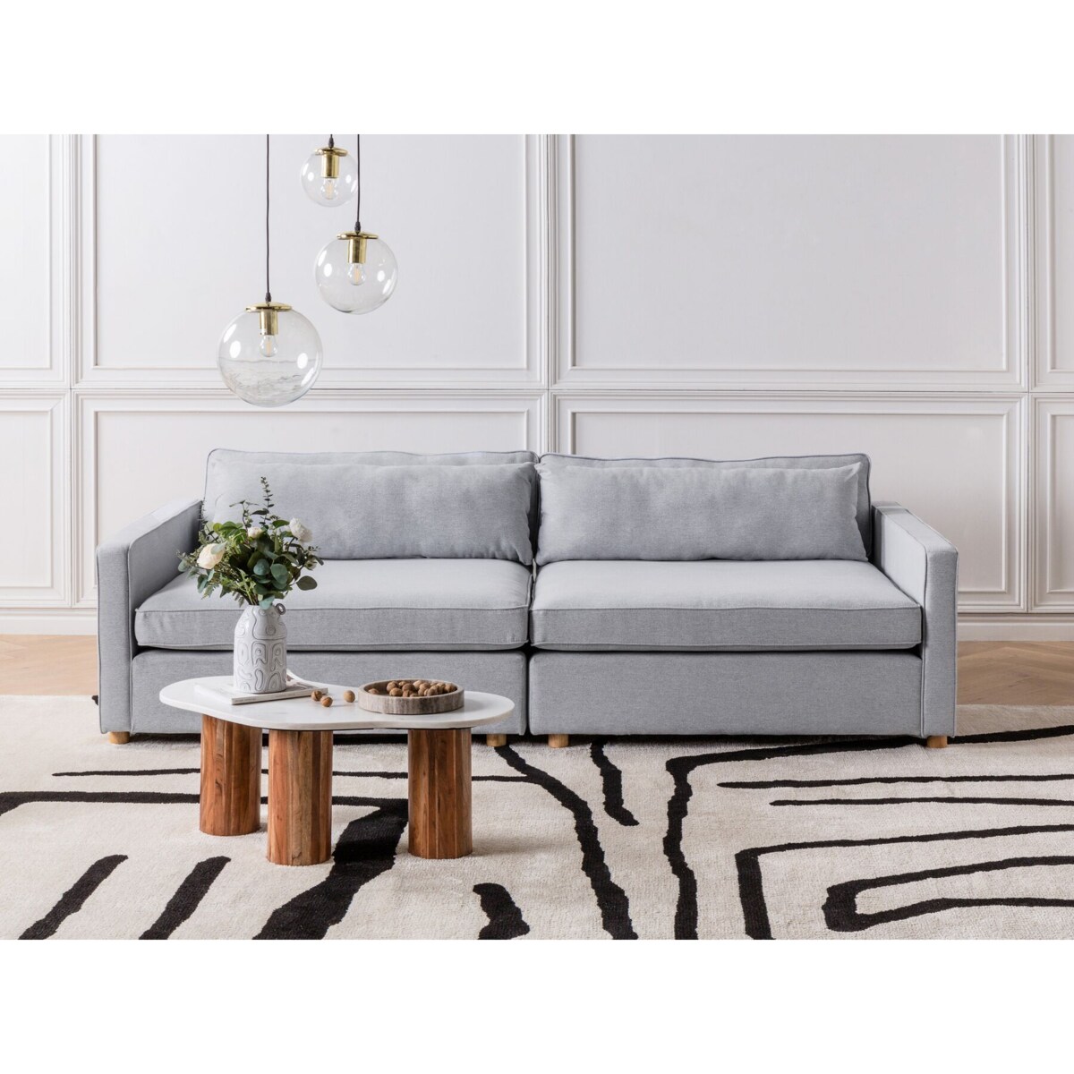 Sofa 3-osobowa szara VINSTRA