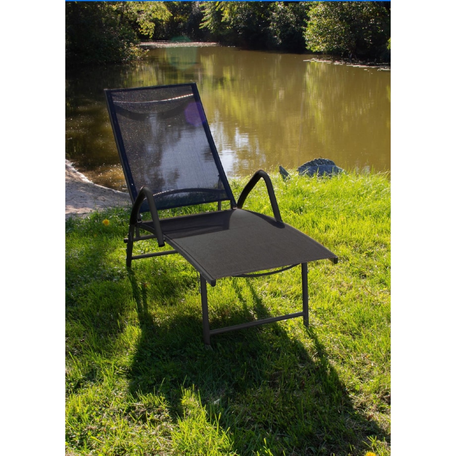 Leżanka ogrodowa aluminiowa z regulowanym oparciem