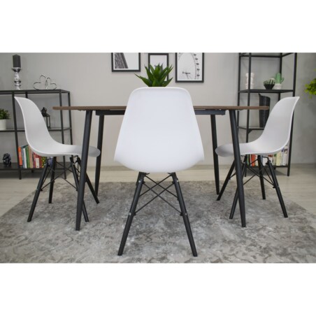 Krzesło Do Jadalni Kuchni Salonu Osaka Białe / Nogi Czarne