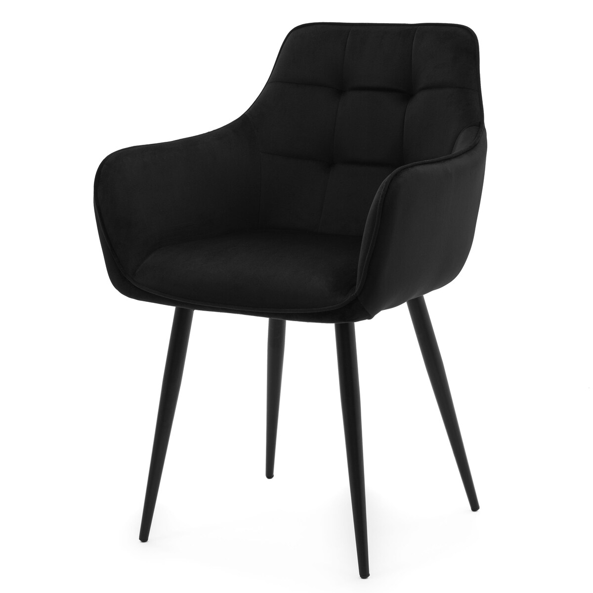 Krzesło tapicerowane welurowe GALLO velvet czarny
