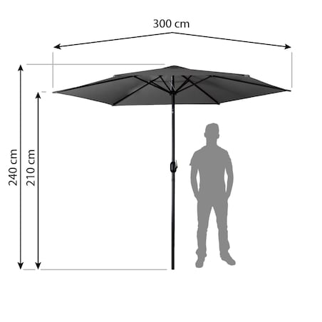 Duży parasol ogrodowy 300cm balkonowy składany + pokrowiec Plonos